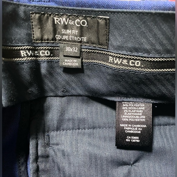 RW&CO Men's Medium Blue Slim Fit Suit - Picture 7 of 7